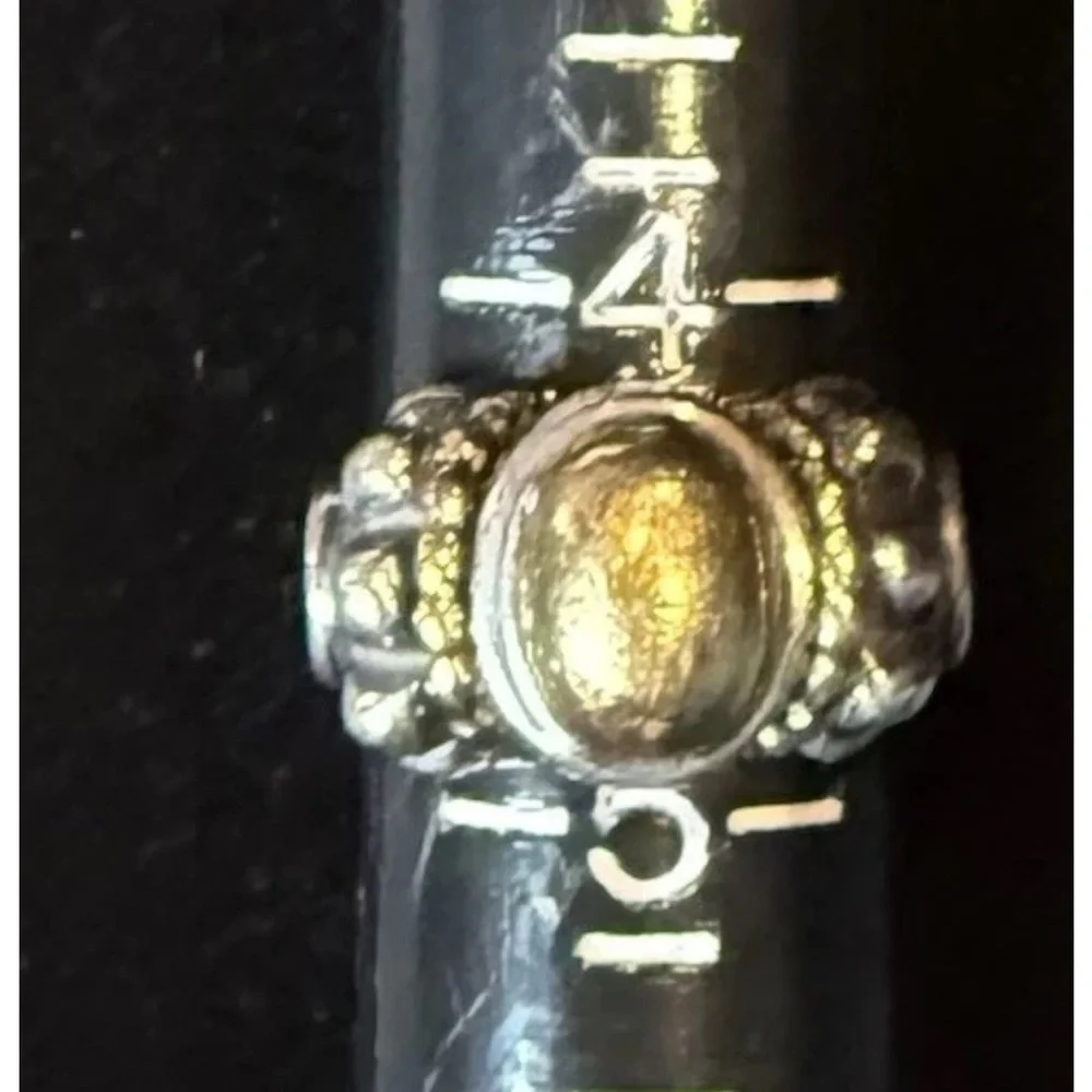 Vintage Lagos Caviar 18k Gold 750 .925 Sterling Silver Dome Ring Size 4.5